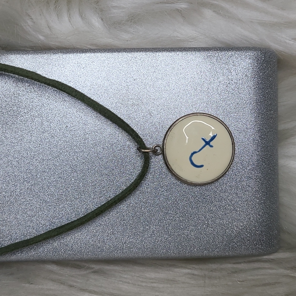 Astrological Sign Silver Ceres Charm Pendant  Handmade White Enamel Unique Funky
